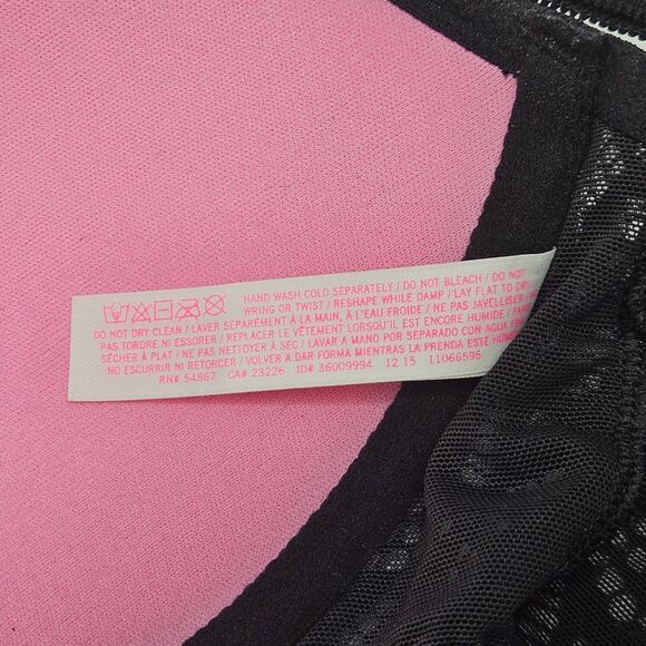 Pink By Victorias Secret Lace Push-Up Size 32DD Black Front Clasp NWT - Picture 7 of 9